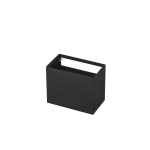 INK Meuble sous-lavabo - 80x45x65cm - 2 tiroirs - push to open - avec façades rapportées droites - laqué MDF - Anthracite mat SW352517