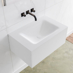 Mondiaz Lagom Meuble avec 1 tiroir 70x30x45cm vasque Cloud central sans trous de robinet Solid Surface Talc SW408867