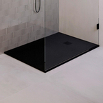 BRAUER Asteroid Douchebak 90x140 incl. antislip en antibacterieel mineraalmarmer mat zwart SW543410