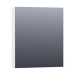 BRAUER Impress Deluxe armoire de toilette - 60x70x15cm - éclairage interne et externe - 1 porte miroir double face à gauche mate blanche SW242112