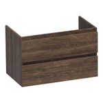 BRAUER Solution Wastafelonderkast - 80x46x50cm - 2 softclose greeploze lades - 1 sifonuitsparing - MFC - burned bark SW372704