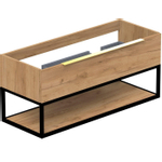 Thebalux Type Onderbouwkast - 120x45x50cm - 2 uitsparingen - opbouwgreep - messing softclose lade - MDF/spaanderplaat/metaal hoogglans wit SW769348