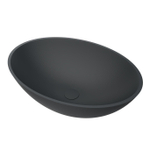 Arcqua Prince Waskom Opbouw - 49x34cm - ovaal - cast marble - mat antraciet SW909482