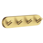 Smedbo Home Handdoekhaak - 18x4cm - 4 haken - geborsteld messing SW848893