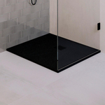 BRAUER Asteroid Douchebak 90x90 incl. antislip en antibacterieel mineraalmarmer mat zwart SW543408