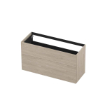 INK P2O Wastafelonderkast - 120x45x65cm - 2 lades - push 2 open - rechte opdekfronten MFC Ivoor eiken SW798553