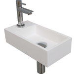 Ink Versus fonteinset – 36x18x9 cm – polystone wit – kraangat links – chromen kraan SW157987