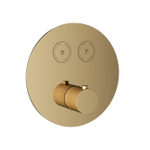 Hotbath Cobber partie de finition mitigeur encastré avec 2 boutons poussoirs en laiton poli SW229992