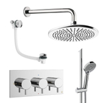 Crosswater MPRO ensemble de douche pluie encastré – douche de tête Ø 30 cm – douchette ronde – 3 leviers – vidage de baignoire – chrome SW1472667