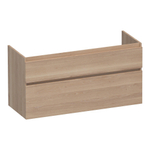 BRAUER Advance Wastafelonderkast - 120x46x60cm - 2 softclose greeploze lades - 1 sifonuitsparing - doorlopende lamellen - geborsteld hout - Smoked oak SW523034