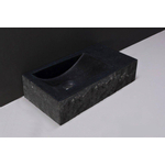 Forzalaqua Venetia lavabo 40x22x10cm à gauche 0 trous de robinet Pierre naturelle Granit adouci & taillé SW369930