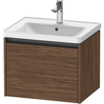 Duravit Ketho 2 meuble sous-lavabo avec 1 tiroir 58.4x45.5x44cm avec poignée anthracite noyer foncé mat SW772728