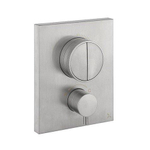 Crosswater Crossbox Inbouw douchekraan - thermostatisch - 2 functies - inclusief inbouwdeel - geborsteld RVS SW815957