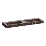 BRAUER Artificial Marble Lavabo pour meuble - 160.6x10.5x45.7cm - sans trop-plein - 2 vasques - sans trou de robinet - composite - Copper Brown SW957298