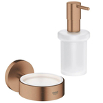 Grohe Essentials Zeepdispencer - 160ml - met houder - wandmontage - brushed warm sunset (koper) SW788020