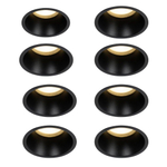 QAZQA Dept spot encastré - set van 8- 10.5x10.5x10.4cm - dimbaar - IP44 - zwart mat SW1209532