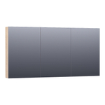 BRAUER Plain Spiegelkast - 140x70x15cm - 3 links- en rechtsdraaiende spiegeldeuren MFC - legno calore SW392969