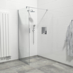 Van Marcke Douche à l'italienne 80x200cm verre de sécurité bande satinée anti-calcaire chrome SW238192