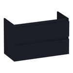 BRAUER Joy Wavy wastafelonderkast ondiep 80 2 softclose lades - greeploos - 1 sifon uitsparing - mat zwart SW1201447