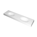 INK Smooth Lavabo - 180x45x9cm - 2 bacs - 0 trous de robinet - polystone blanc brillant SW798270