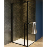 Riho Lucid GD201 Cabine de douche 80x100x200cm Rectangulaire verre clair Noir mat SW412247