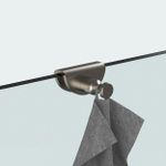 Fortifura Galeria crochet porte-serviette pour paroi en verre - adapté au verre de 8 mm - PVD - Inox brossé PVD (Inox) SW1152336