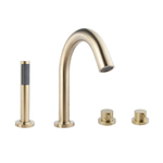 Wiesbaden Caral ensemble de finition pour thermostat de bord de baignoire 4 trous en laiton brossé PVD SW440373