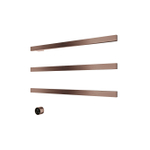 Hotbath &MORE Handdoekradiator - 80x57cm - vierkant - 3 stangen - horizontaal - met schakelaar - PVD - geborsteld koper SW1246148