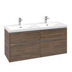 Villeroy & Boch Subway 3.0 wastafelonderbouwkast - met 4 laden - met grepen aluminium glanzend - 127.2x57.6x47. - Arizona Oak (hout) SW641572