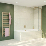 Crosswater Optix 10 Badwand - 90x150cm - rechts - geborsteld messing (goud) SW876303