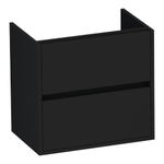 BRAUER Adore Meuble sous-lavabo peu profond - 60x39x55cm - 2 tiroirs à fermeture douce - sans poignée - 1 découpe pour siphon - noir mat SW1198464