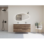H&R Badmeubelen Infinity XXL 3D Badkamermeubelset - 140 cm - 2 keramische wasbakken thin mat wit - 2 kraangaten - 4 lades - charleston SW863534