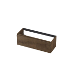 INK Wastafelonderkast - 120x45x40cm - 1 lade - greeploos - met houten keerlijst - MDF - Chocolate SW493840