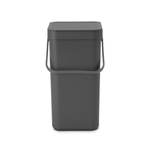 Brabantia Sort & Go Poubelle - 12 litres - poignée - avec barre - gris foncé SW1117364