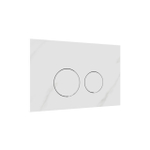 Plaque de commande QeramiQ Push Stone - pour réservoir encastré Geberit UP320 - double chasse - boutons ronds - pierre naturelle - marbre blanc SW1244456