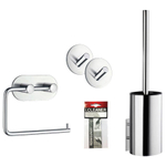 Smedbo Beslagsboden Smartpack Toilet accessoireset 5 delig zelfklevend chroom SW647629