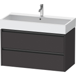 Duravit Ketho.2 Wastafelonderbouwkast - met 2 laden - 98.4x46x54.9cm - met grepen antraciet - grafiet supermat SW772353