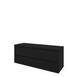 Proline Top badkamermeubelset - 140x46x55.2cm - wastafelblad - symmetrisch - MDF lak zwart mat SW657147