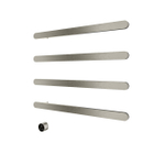Hotbath &MORE Radiateur sèche-serviettes - 80x76cm - carré - 4 barres - horizontal - avec interrupteur - nickel brossé SW1245825