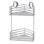 Smedbo Zelfklevende hoekdouchedraadkorf dubbel 25x27x20cm Chroom SW421653