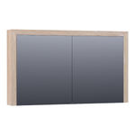 BRAUER Rise armoire de toilette - 120x70x15cm - sans éclairage - 2 portes miroir double face - chêne à lamelles blanc SW223494