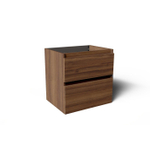 Saniclass Vita Badkameronderkast - 60cm - 2 lades - greeploos - noten SW1413840