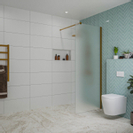 Fortifura Galeria Douche à l'italienne - 80x200cm - verre satiné - Cuivre brossé SW876860