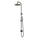 Hotbath Cobber M438 ensemble de douche pluie avec inverseur et flexible de douche de 150 cm avec douche principale ronde de 30 cm douchette à main fer vieilli SW440515