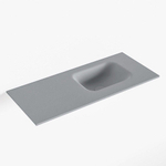 Mondiaz LEX Lave-mains - 70x30x0.9cm - vasque Droite - sans trous de robinetterie - pour meuble WC - Solid surface - Plata SW1025955
