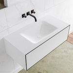 Mondiaz Lagom Meuble avec 1 tiroir 90x30x45cm vasque Cloud central sans trous de robinet Solid Surface Urban SW409111