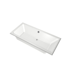 Xens Kristal baignoire à encastrer rectangulaire sans vidange avec trou de trop-plein 280 litres 180x80x48/55cm acrylique blanc SW378483