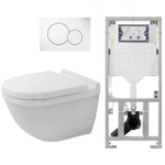 Duravit Starck 3 ensemble WC avec réservoir encastré geberit abattant WC avec softclose et plaque de commande sigma01 blanc SW93488
