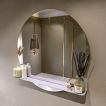 Mondiaz SPOT Badkamerspiegel - rond 90cm - spiegelplanchet - kleur Cale SW1235498