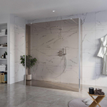 Fortifura Galeria Vrijstaande Inloopdouche - 180x200cm - Rookglas - antikalk - 8mm veiligheidsglas - 2 zijwanden - 40cm - wandsteunen en hoekprofielen - hoogglans chroom SW993161